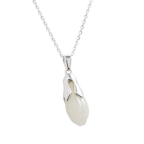 Collier Argent 925 Magnolia Blanc Hetian pour Sublimer Votre Style Quotidien et Vos Soirées