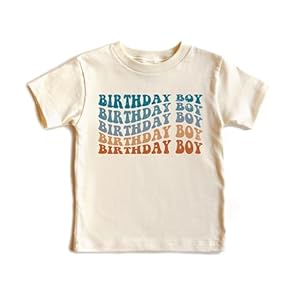 Kids Birthday Boy Shirt from Ages 1-5, Groovy Letter Birthday Boy Tee, Toddler Outfits for Birthdays