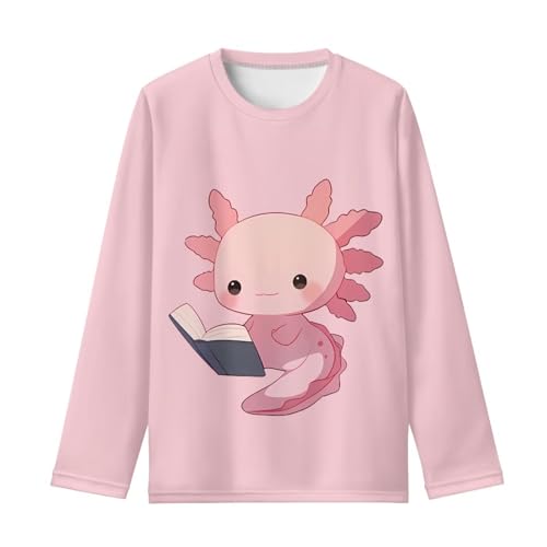 Image of Girls Long Sleeve Shirts Casual Crewneck Soft T-shirts for Girls 3-16 Years Old
