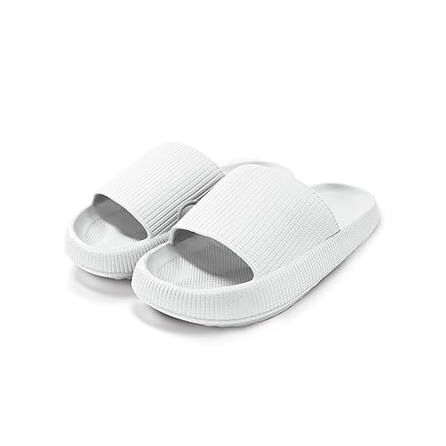 Image of Cloud Slides For Women And Men - Comfy Non Slip Indoors Slippers For Shower Spa Pool College Outdoors Slides - Soft And Cozy Open Toe House Sandals Thick Soles
