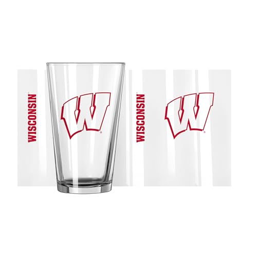 Image of Logo Brands NCAA 16 oz Pint Glass - Durable Glass With Bold Team Color- Chip-Resistant Rim Drinkware For Fans, Tailgates, Home Bars & Everyday Use