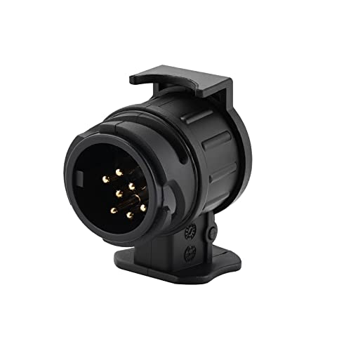 Kundorf Anhänger Adapter, 13 Polig auf 7 Polig Adapter, Anhängerkupplung von 13-Pin Auto auf 7-Pin Anhänger für PKW, KFZ und LKW - kurz, Anhängerkupplung, Adapterstück