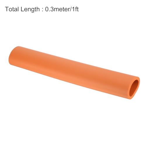 Image of uxcell Foam Tubing for Handle Grip Support,36mm ID 48mm(1 7 /8 inch) OD 0.3 Meter /1ft Length Orange