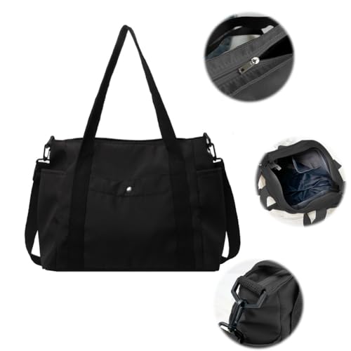 Womens Canvas Crossbody Tote Bag Large Capacity Casual Crossbody Purse with Zipper Travel Hobo Messenger Bag Work Handbags Ev2