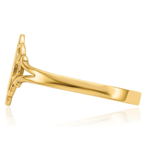 IceCarats 10K Solid Yellow Gold Antique Filigree Oval Custom Engraved Signet Ring Handmade Personalized Monogram Initial Letter Band2