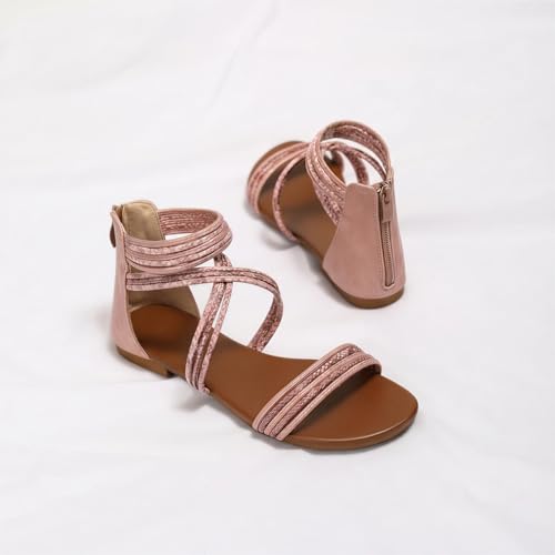 Image of Sandals Women Dressy Summer Flat Strappy Cute Casual Beach shoes