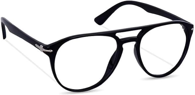 Legend Eyewear Women Men Money heist Professor Funky Fake Nerd Glasses, Premium Clear Lens, Safety and Durable Design Special for You, Shiny Black,