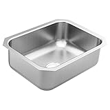 Moen GS18191 18000 Series 23.5-inch 18 Gauge Undermount Single Bowl Stainless Steel Kitchen Sink, 8-inch Depth