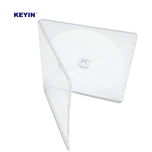 KEYIN Slim Single Clear PP Poly CD Case, 100-Pack