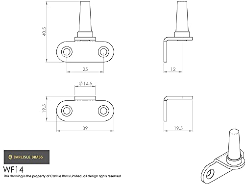 Carlisle brass WF14SC PIN for Flush Fitting SASH Satin Chrome - Image 2