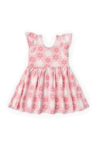Image of monica + andy Short Sleeve Let's Dance Dress, Organic Cotton Playwear Clothes for Girls, Kids, Toddler & Infant Sizes