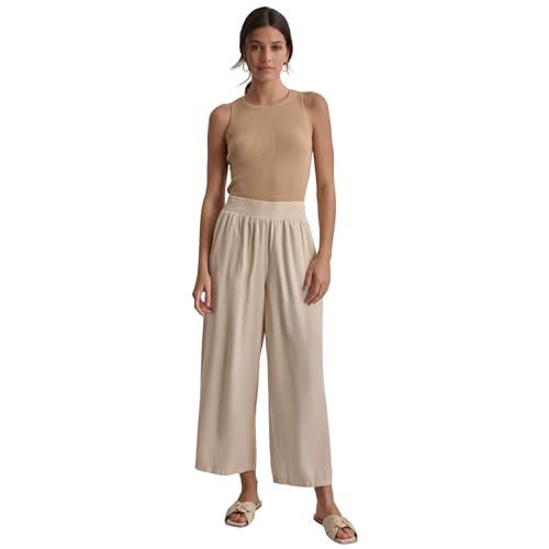 DKNY Women's Smocked Wideleg High Rise Jeans Pant