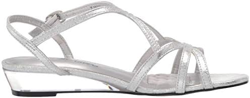 Easy Street Women's Wedge Heel Sandal, Silver Metallic, 8.5 Wide | Image 5