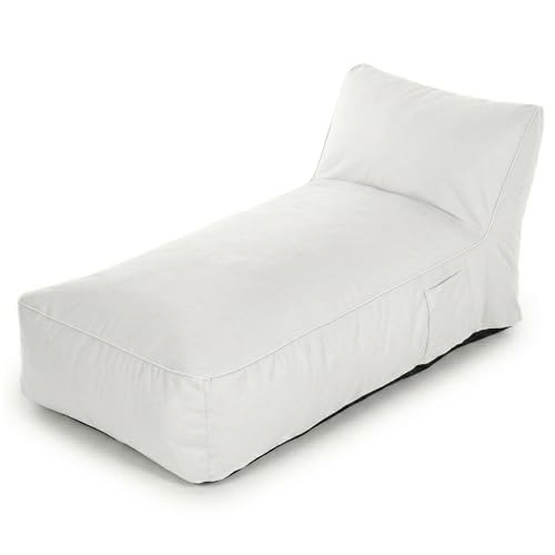 80 Oak Premium XXL Outdoor Sitzsack-Liege mit Memory Foam Füllung wetterfest & UV-beständig 600D Oxford Nylon für Garten Balkon Pool (Beige/Hellgrau/Dunkelgrau) (Hellgrau Sitzsack lang)