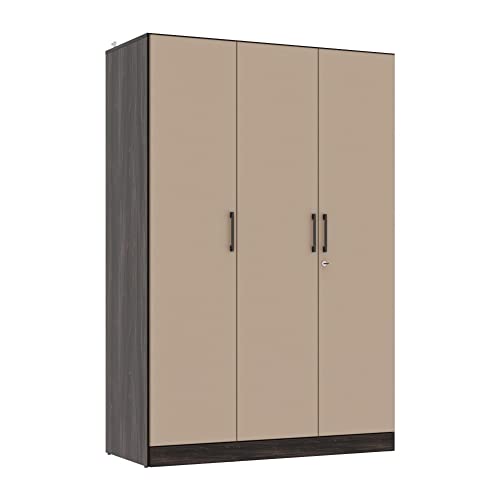 Image of Wakefit Wardrobe | 1 Year Warranty | Engineered Wood Almirah, Cupboard for Clothes Storage | 3 Door, 4 Shelves, 2 Drawers, 2 Hanging Space | Cashmere Plus - Wyoming Maple-Frappe