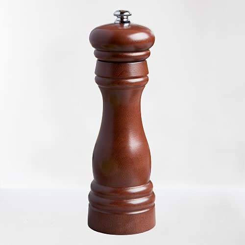 Shoppers Hub PNQ Round Shape Hand Operated Heavy Duty Multifunction Seasoning Walnut Brown Color Wooden Pepper and Salt Mill Grinder Crusher Seasoning Kitchen Tool for Ideal Use in Homes, Cafes, Hotels, Restaurants, Catering and Also as Show Piece Interior Decorator Gift Accessories (Height - 10 Inches, 1 Piece Pack)-image-11