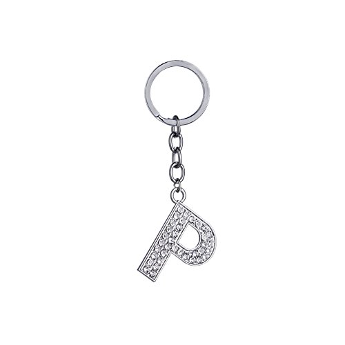 Preisvergleich Produktbild Kentop Schlüsselanhänger Schlüsselhalter Buchstabe Anhänger Schlüsselring Auto Key Ring Handtasche Beutel Kette Kleines Geschenk (P)