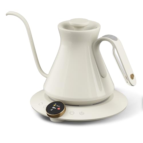 Image of Cocinare Gooseneck Electric Kettle, ±0.5F Precision Temperature Control for Pour-Over Coffee & Tea, 0.6L, Master Dali White Collection