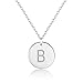 Produktbild URBANHELDEN - Buchstaben-Kette - Silber Damen-Kette mit deinem Wunschbuchstaben - Wunschgravur Alphabet - Personalisierte Buchstabenkette - Schmuck Silber - Buchstabe B