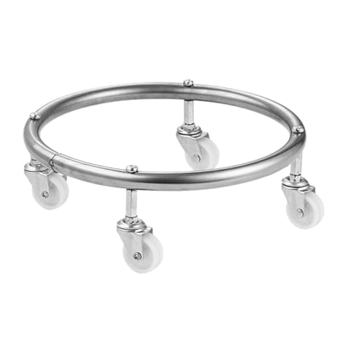 SMASOLO Soporte para de Gas con Ruedas de Acero Inoxidable Base Móvil Reforzada para Cilindros de Carrito Portátil para Botellas de Gas Domésticas Camping Soporte Estable y Duradero