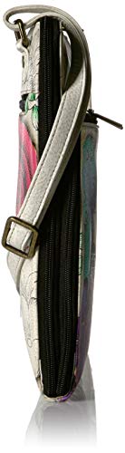 Anna by Anuschka Women's Genuine Leather Tall Zip-Around Cross Body| Hand Painted Original Artwork | Floral Paradise3