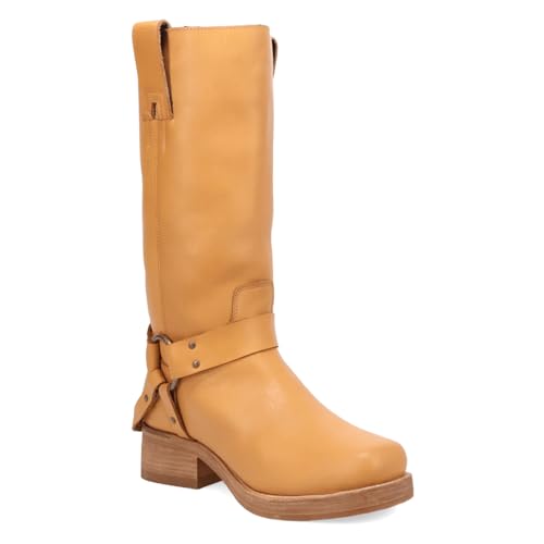 Dingo Mens Rip Round Toe Pull On Casual Boots Mid Calf - Yellow2