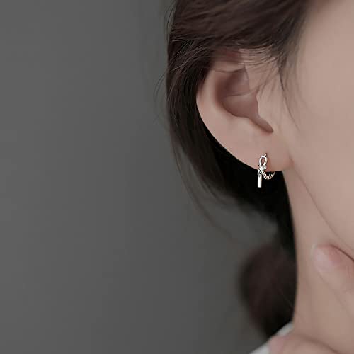 Reffeer Solid 925 Sterling Silver Minimalist Hoop Earrings for Women Teens CZ Hoop Earrings Cartilage Helix Hoop Earrings Huggie3