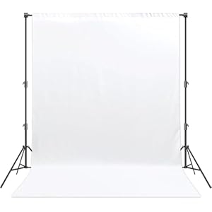 Backdrop for Photoshoot – Photography Muslin Curtain for Streaming,Zoom,Photo Booth,Video Recording and Parties（White-8X10ft