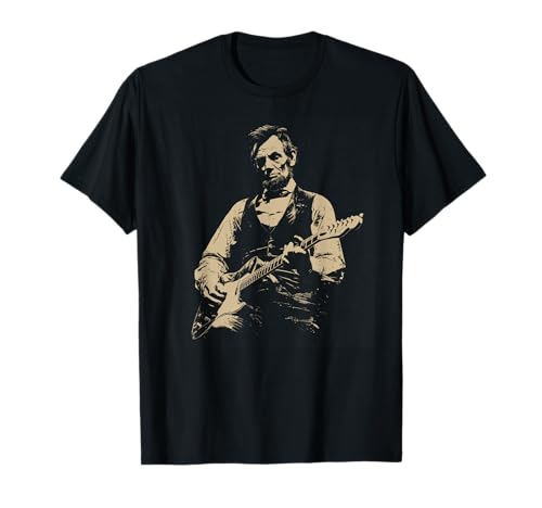 Abraham Lincoln Abe Lincoln Playing Guitar Retro Vintage T-Shirt
