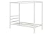 DHP Modern Metal Canopy Platform Bed with Minimalist Headboard and Four Poster Design, Underbed Storage Space, No Box Spring Needed, Twin, White