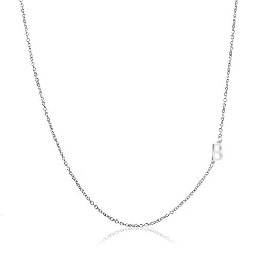 Deidreamers Sterling Silver Side Mini Initial Necklace B