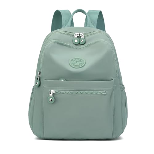 Tanweibago Mini Nylon Women Backpacks,11L Small Ladies backpacks Casual Lightweight Women Shopping Travel Daypack (Light Green)