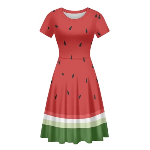 Image of POLERO Sunflower Dress for Women Floral Summer Dresses Short Sleeve Casual Sundresses Midi Dresses