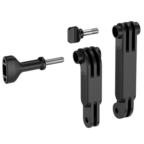 JJC Action Camera Extension Arm for GoPro Hero 13 12 11 10 9 for DJI Osmo Nano 360 Action 6 5 pro 4 3 Foldable Detachable Straight Joints Mount Tripod & Pole Mount Adapter Insta360 Ace Pro 2 Black