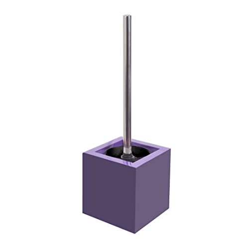 FRANDIS 190617 Pot à Balai Rond Parme + Brosse WC Manche Bois 500 g Ø 110 x 370 mm