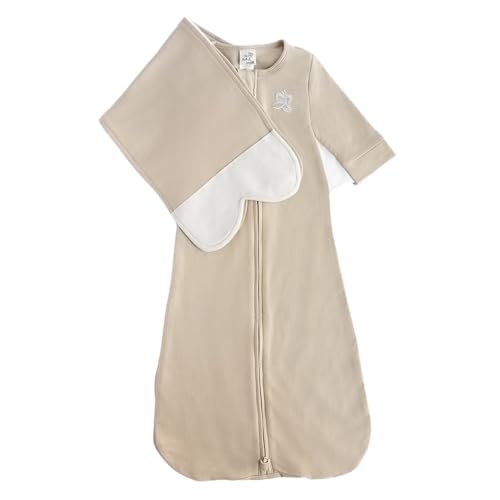 Image of The Butterfly Swaddle: Safe Organic Newborn Baby Sleep Sack & Wrap Blanket | Natural Transitional Accessory for Calming Sleep Support, Small Oat (7-12 lbs)
