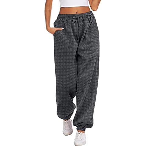 Hotouch Sweatpants for Women with Pockets High Waist Workout Jogger Pants Athletic Cuff Sweats(S-XXL), Dark Grey, Large Cover