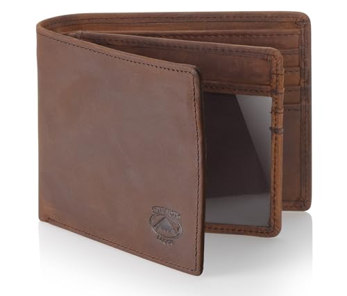 Image of Stealth Mode Leather Bifold Wallet for Men With ID Window and RFID Blocking