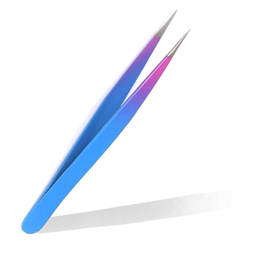 Precise Canada: Stainless Steel Point Tweezer, Sky Blue & Pink