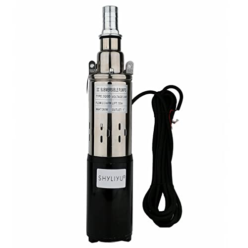 Pompe submersible de puits profond de SHYLIYU pompe à eau submersible solaire 24V 260W pompe de puits 2300L/H pour le ménage industriel et l'agriculture Cover