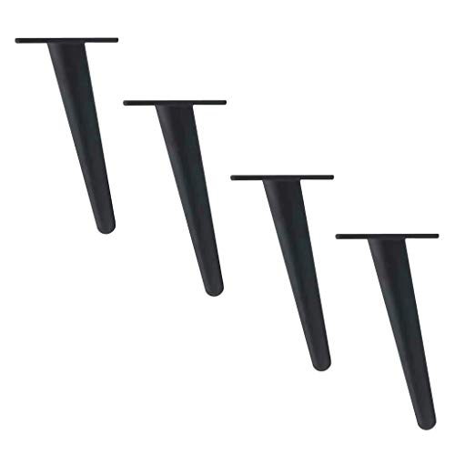 HBLZG Tipo T gabinete Pies Metal Resistente Muebles Patas Negro Sofá de Oro/pies con Tornillos de Montaje, Juego de 4 (Color : Black Oblique, Size : 12CM)