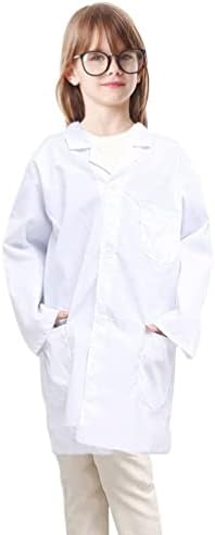 6 Pcs Kids Scientist Doctor Costume set White Lab Coat with Goggles ID card Role Play Dress Up Accessories Scientist Experiment Toys for Kids Boys Girls