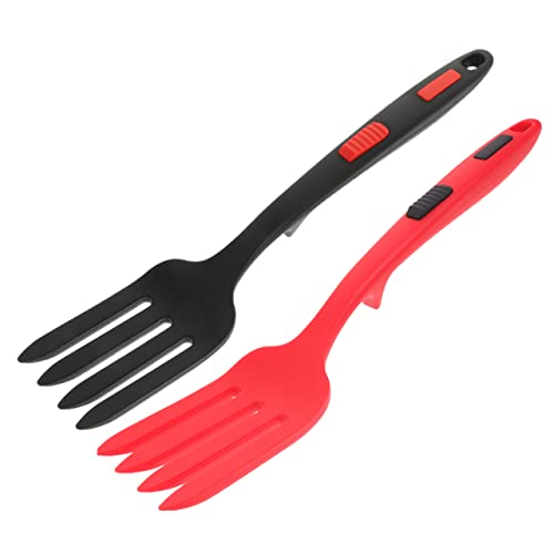 GRIRIW Ergonomic Food Forks Set Wear-Resistant Salad Forks Kitchen Supply Reusable Dinner Forks 2PCS