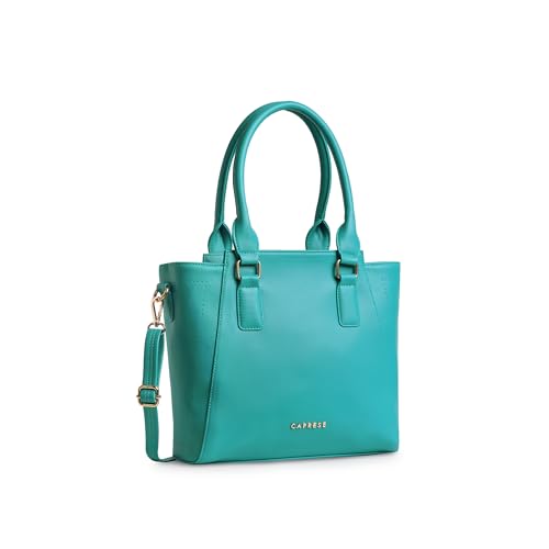 Image of Caprese Solena Medium Satchel Bag for Women with Adjustable & Detachable Strap|Versatile Shoulder, Crossbody & Handheld Bag for Work, Travel,Everyday Use,with Multiple Compartments (Blue)