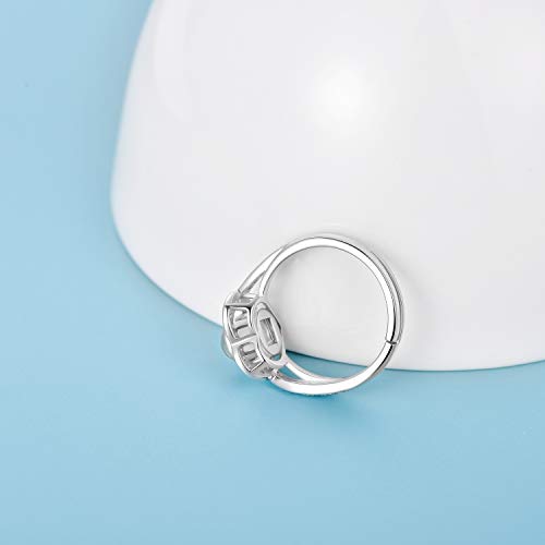 LONAGO 925 Sterling Silver I Love You 100 Language Heart Ring Engagement Ring for Women Couple Mother4