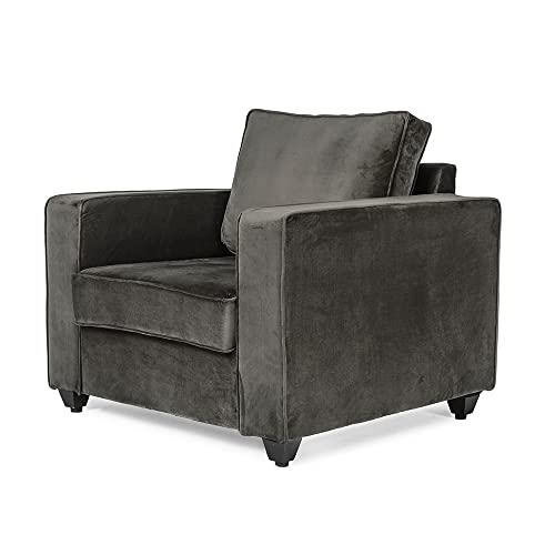 Image of Wakefit Sofa Set | 3 Year Warranty | Sofa 1 Seater, 1 Seater Sofa for Living Room, Wooden Sofa Set, Sofa Set Single Seater - Napper(Fabric-Velvet : Tuscan Tan)