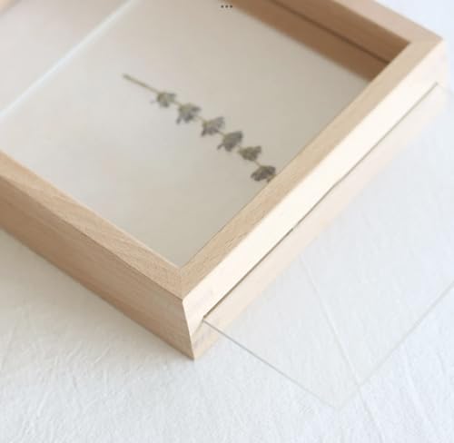 Image of Abhikalpya Art studio A4 Floating Wooden Frame 8x12 inch Empty for any plant leaf decoration, picture, DIY Gift item 30.48 X 20.32 Centimeters (Wooden) (Table top)