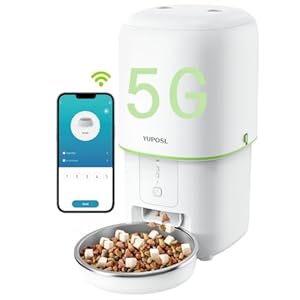 5G WiFi Automatic Cat Feeders Easy to Use – 2L/4L Cat Food Dispenser, Automatic Timed Cat Feeder with Dual-Band WiFi APP Control for Remote Feeding, Easy to Clean Also for Dogs
