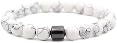 سوار خرز من الاحجار الطبيعية مقاس 8 ملم مع تعليقة مغناطيسية