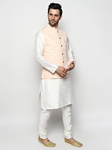 Image of Uri and MacKenzie Men's Silk Blend Kurta Pajama with Designer Ethnic Nehru Jacket /Modi Jacket